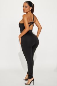 Take It Any Longer Jumpsuit - Black sold by Fashion Nova