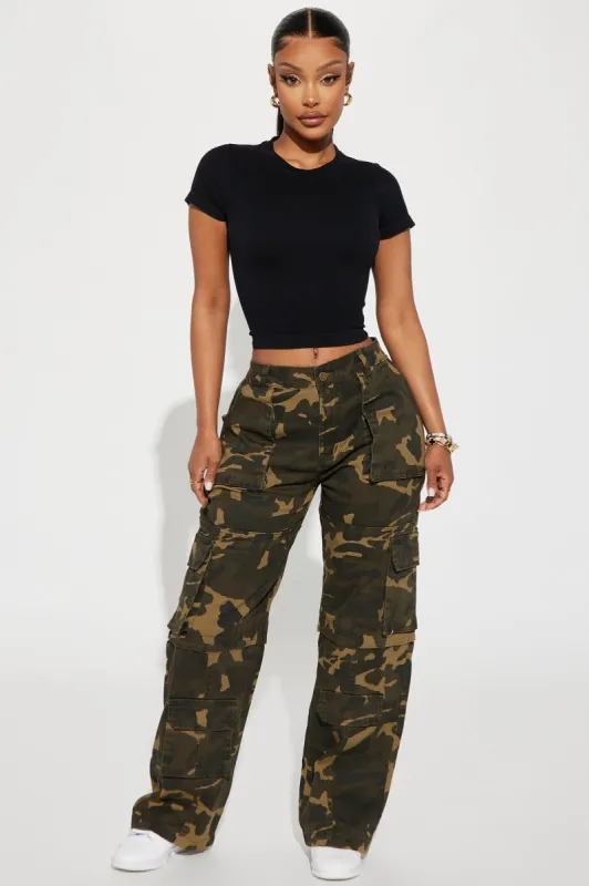 Can't Deny Cargo Pant - Olive/combo sold by Fashion Nova