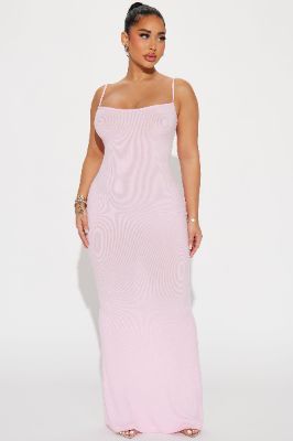 Madelyn Micro Ribbed Maxi Dress - Pink sold by Fashion Nova