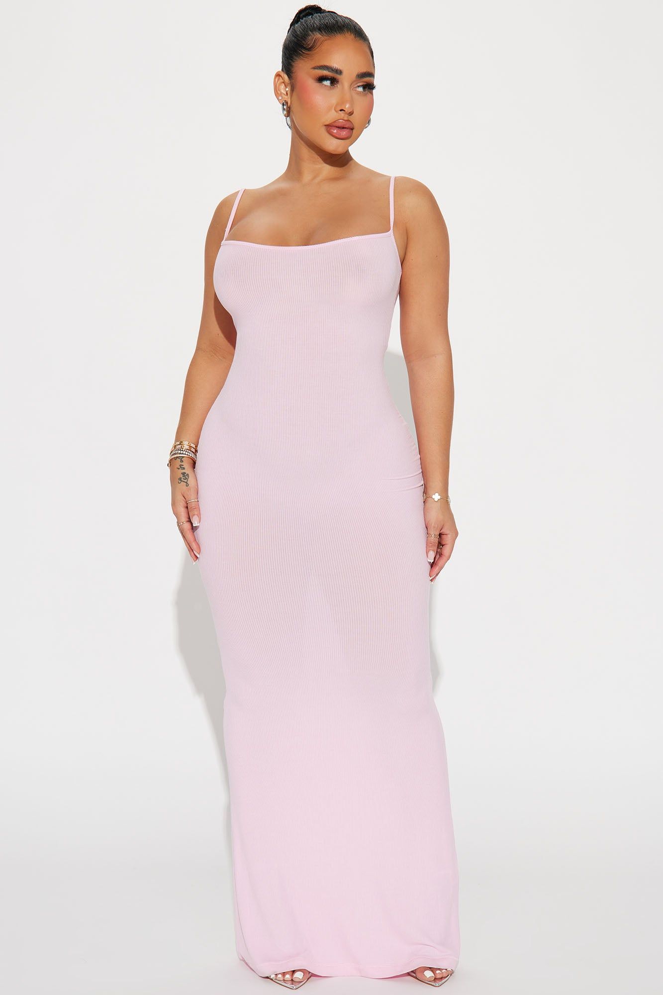 Madelyn Micro Ribbed Maxi Dress - Pink sold by Fashion Nova