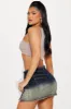 Back It Up Tinted Denim Mini Skirt - Dark Wash sold by Fashion Nova