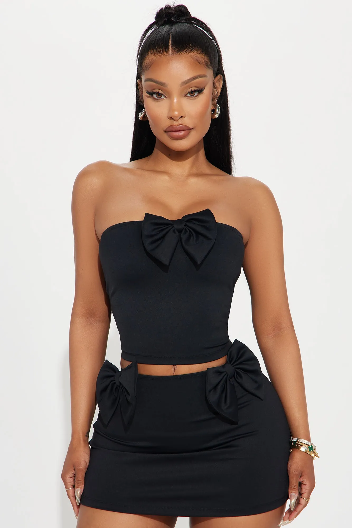 Bow Romantic Skirt Set - Black sold by Fashion Nova