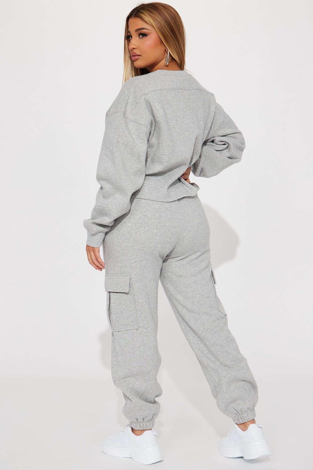 Living Life Fleece Jogger Set - Heather Grey sold by Fashion Nova product image thumbnail 3