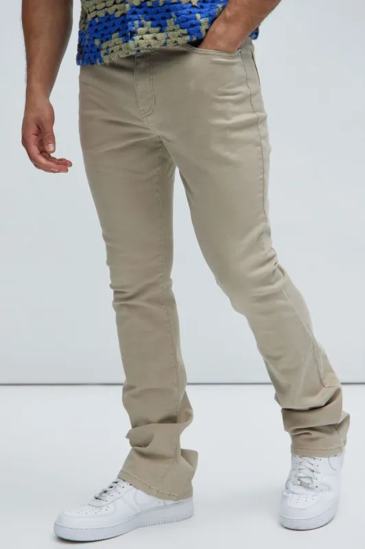 Drop Top Convertible Stacked Skinny Pants - Tan sold by Fashion Nova