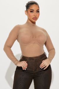 Marley Mesh Bodysuit - Taupe sold by Fashion Nova