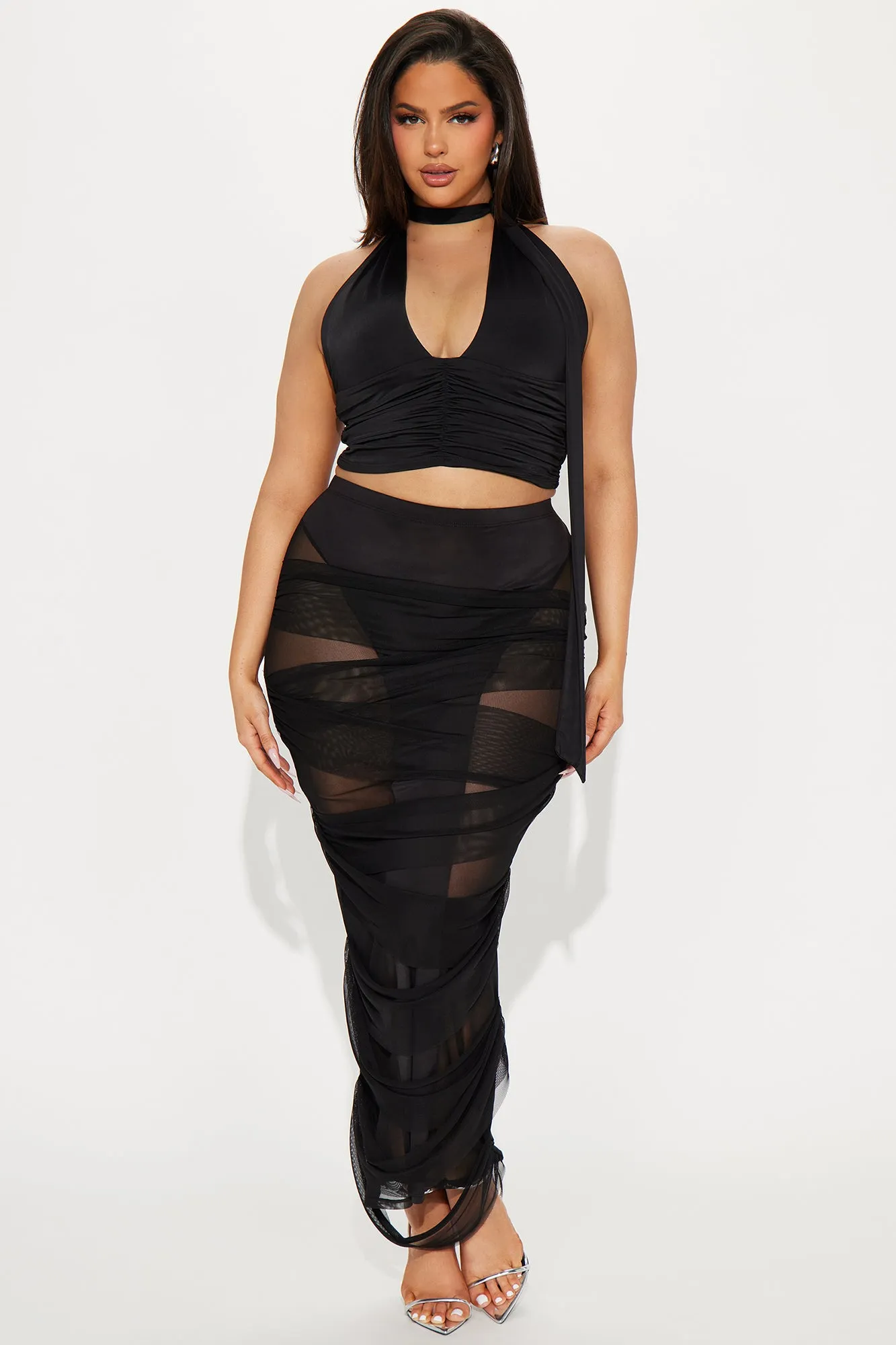 Own The Night Mesh Cutout Maxi Skirt - Black sold by Fashion Nova product image thumbnail 4