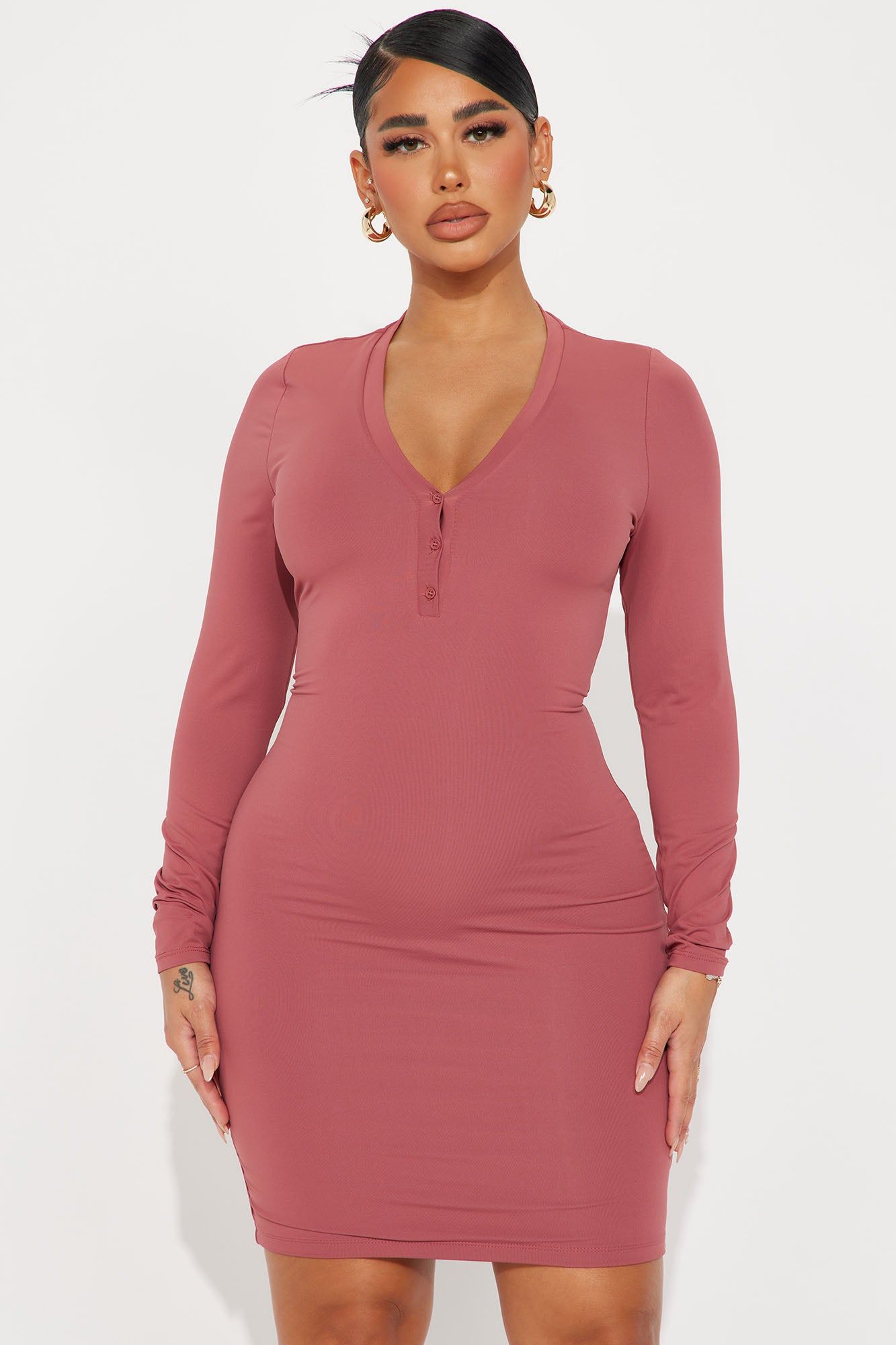 Elizabeth Bodycon Midi Dress - Marsala sold by Fashion Nova