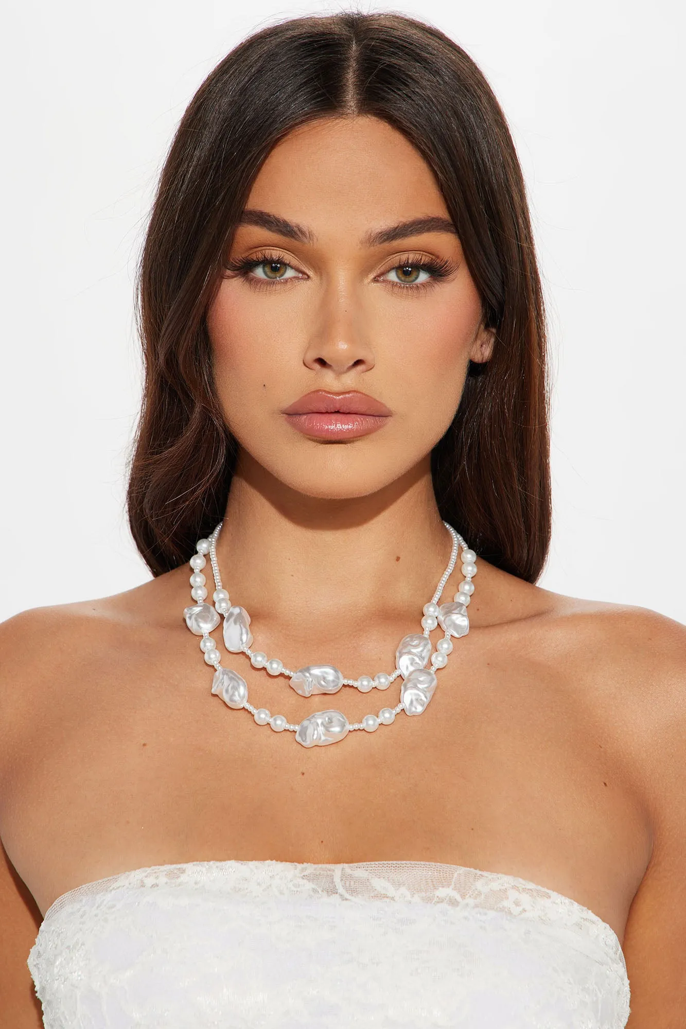 Ocean Pearl Layered Necklace - White sold by Fashion Nova product image thumbnail 2