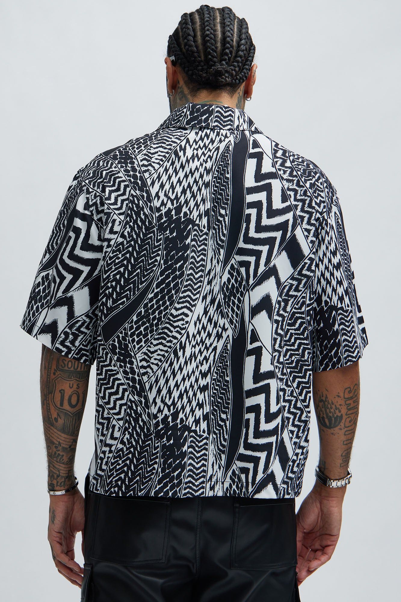 Dovercreek Tribal Shirt - Black/White sold by Fashion Nova product image thumbnail 4