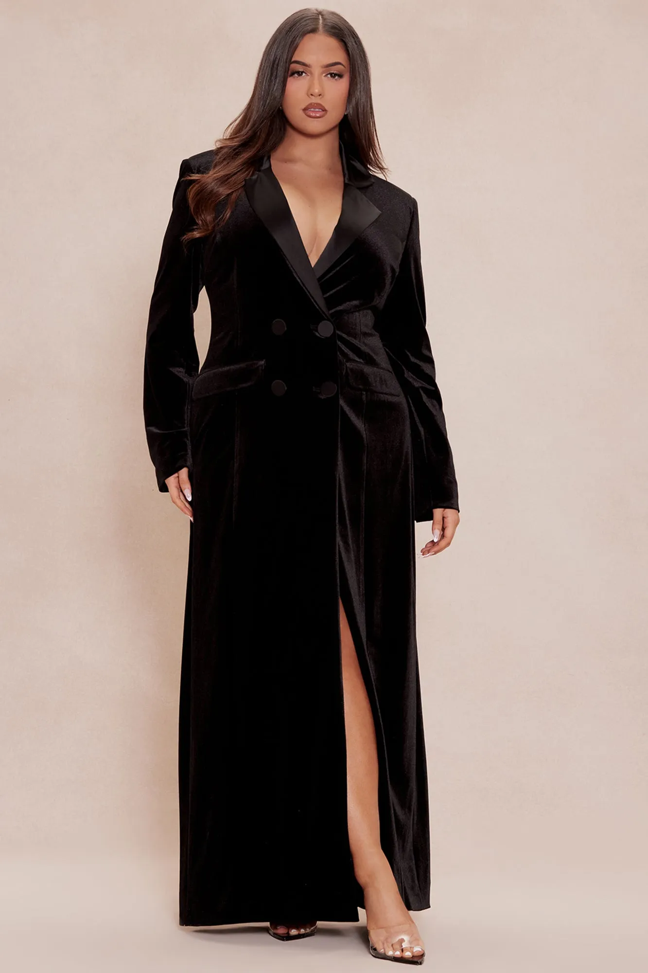 Deena Velvet Maxi Blazer - Black sold by Fashion Nova product image thumbnail 5