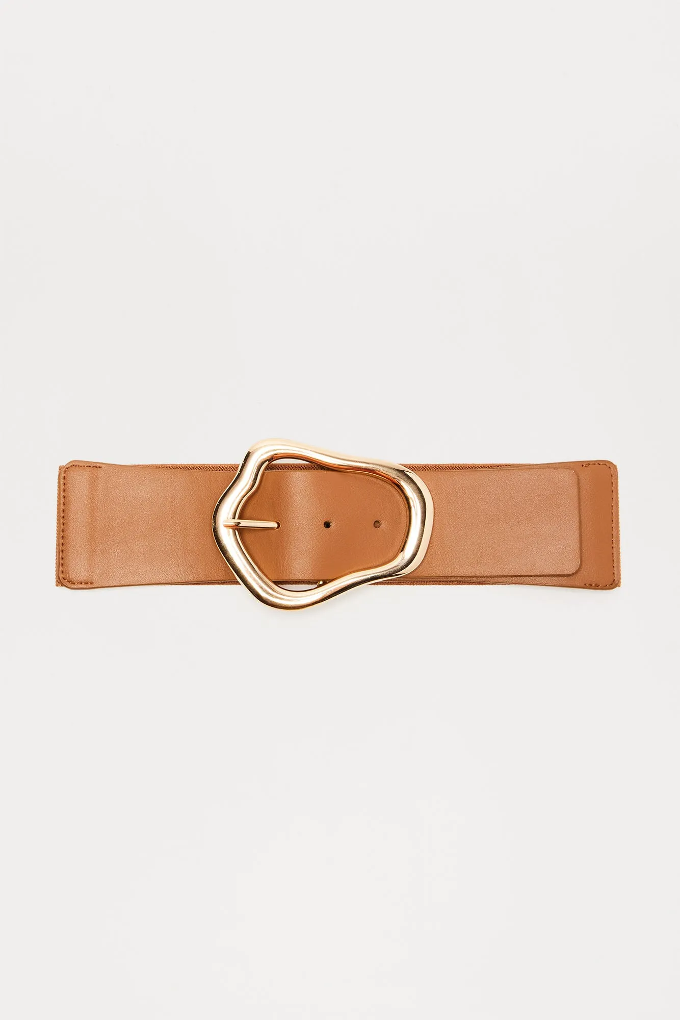Amara Abstract Stretch Belt - Brown sold by Fashion Nova