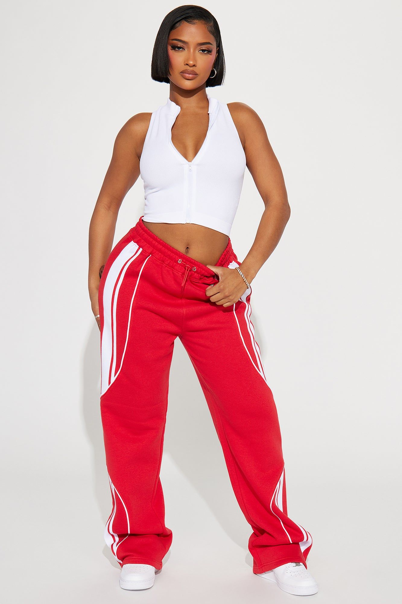 Veronica Lounge Pant - Red sold by Fashion Nova