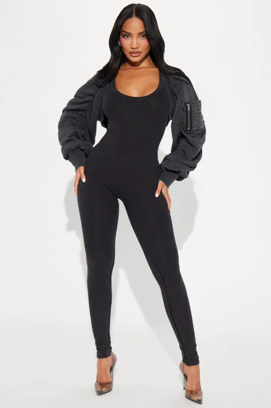 Tell Me What You Want Jumpsuit Set - Black sold by Fashion Nova