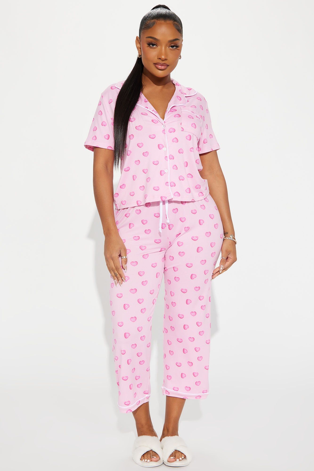 Mi Corazon PJ Pant Set - Pink/combo sold by Fashion Nova