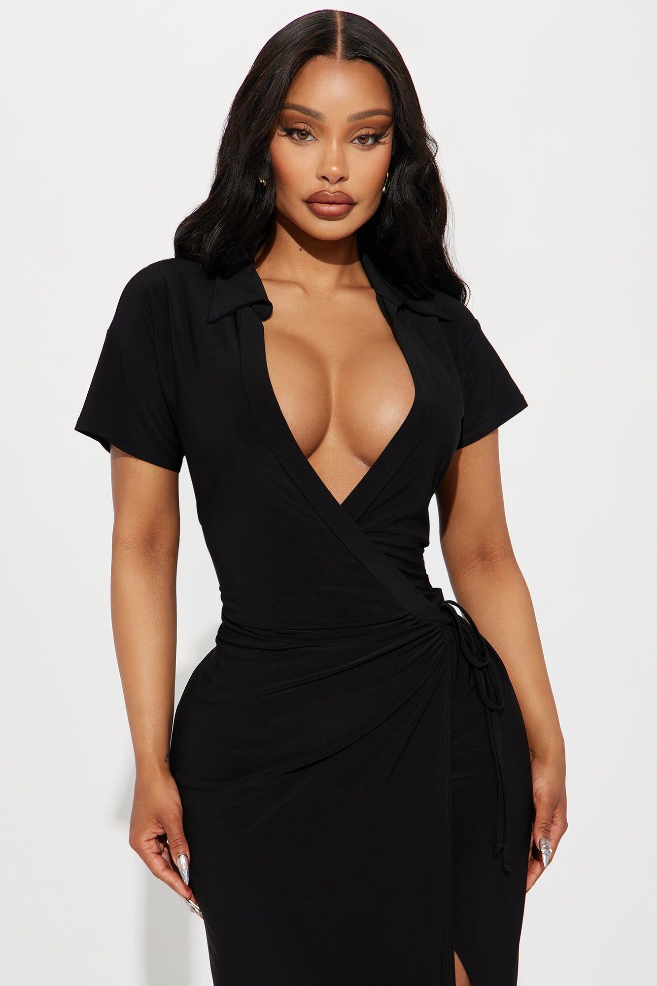 Noa Maxi Wrap Dress - Black sold by Fashion Nova product image thumbnail 2