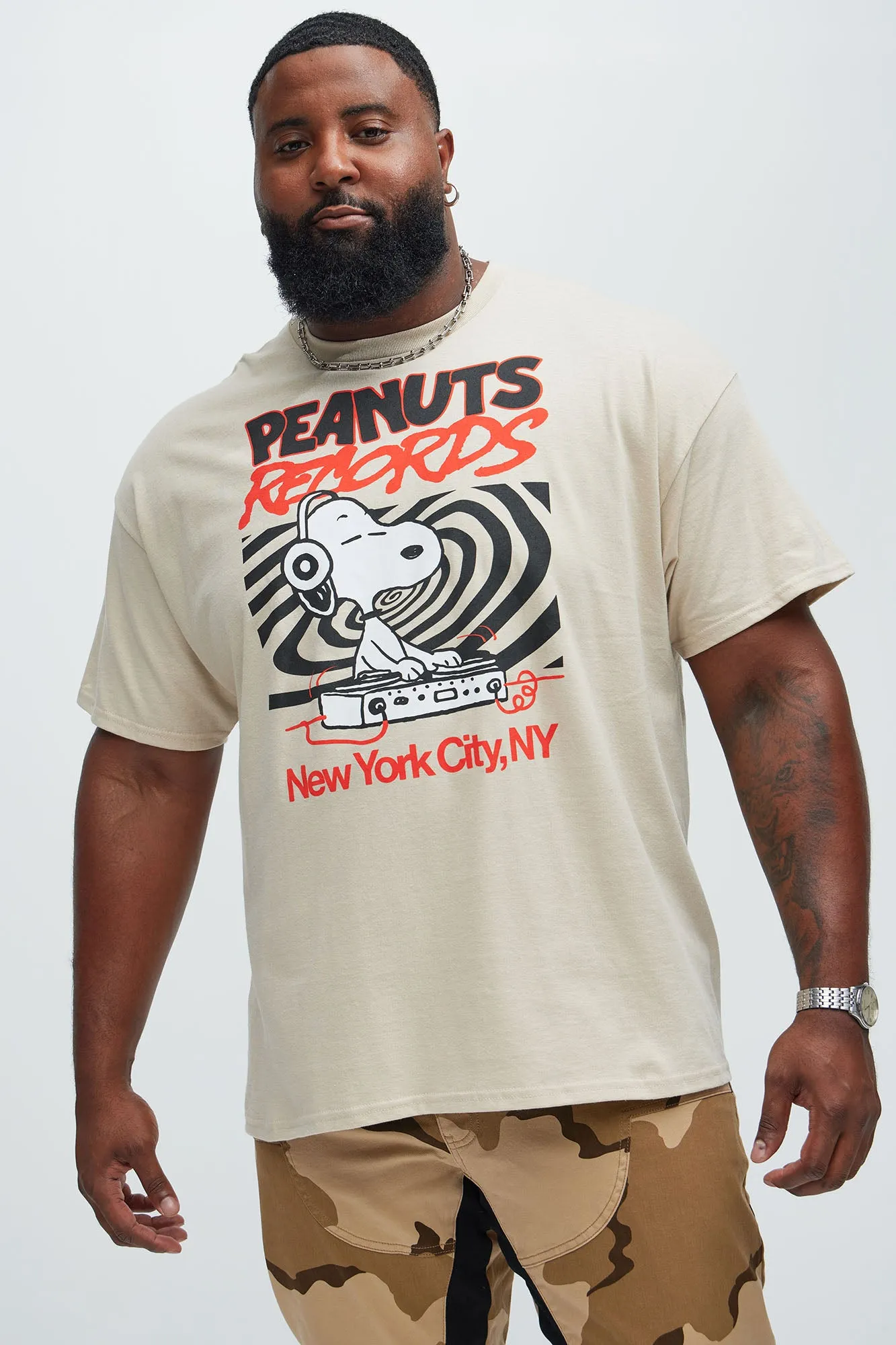 Peanuts Records NYC Short Sleeve Tee - Sand sold by Fashion Nova product image thumbnail 4