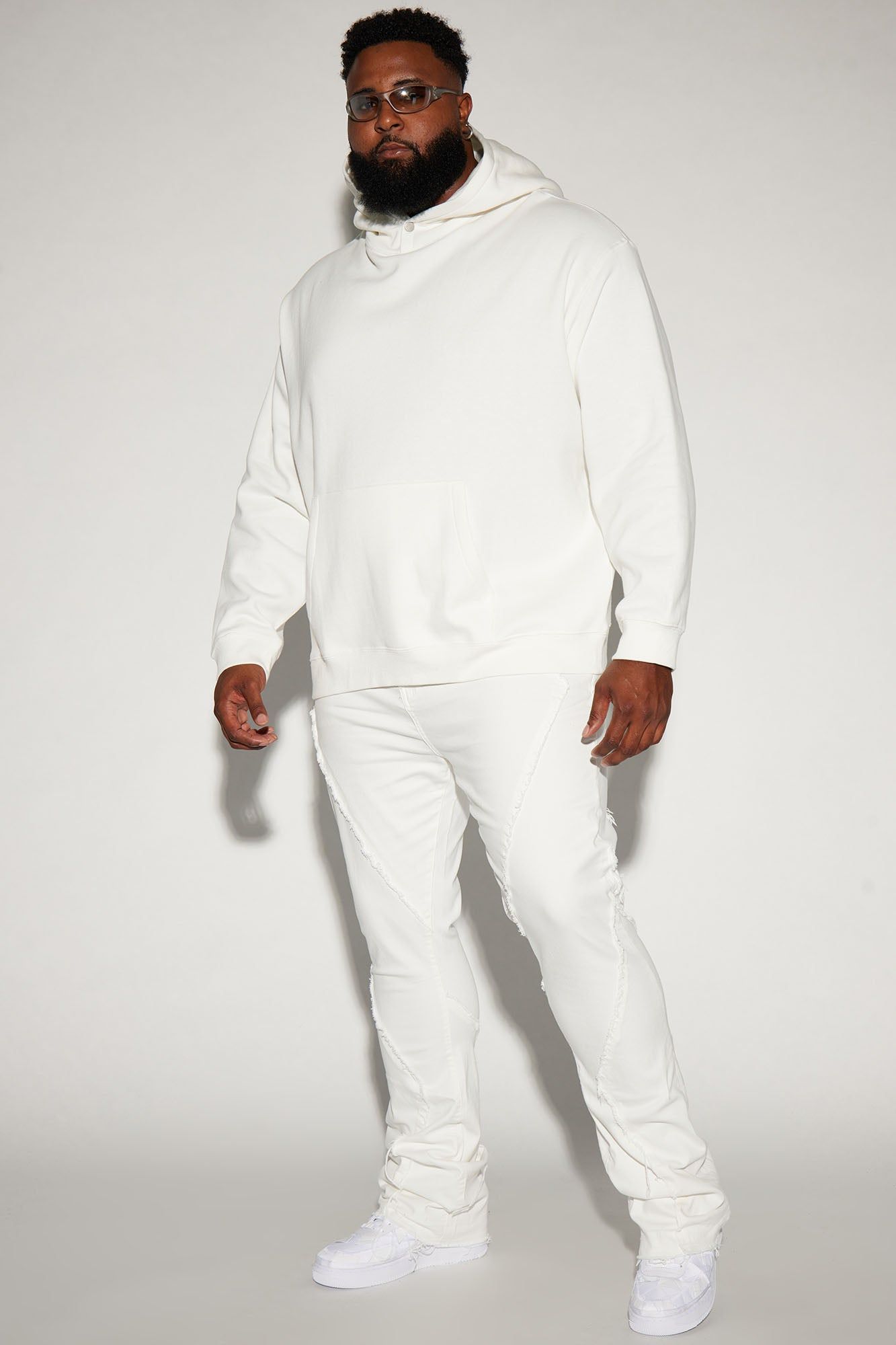 Want To Fray Stacked Skinny Flare Jeans - White sold by Fashion Nova product image thumbnail 6