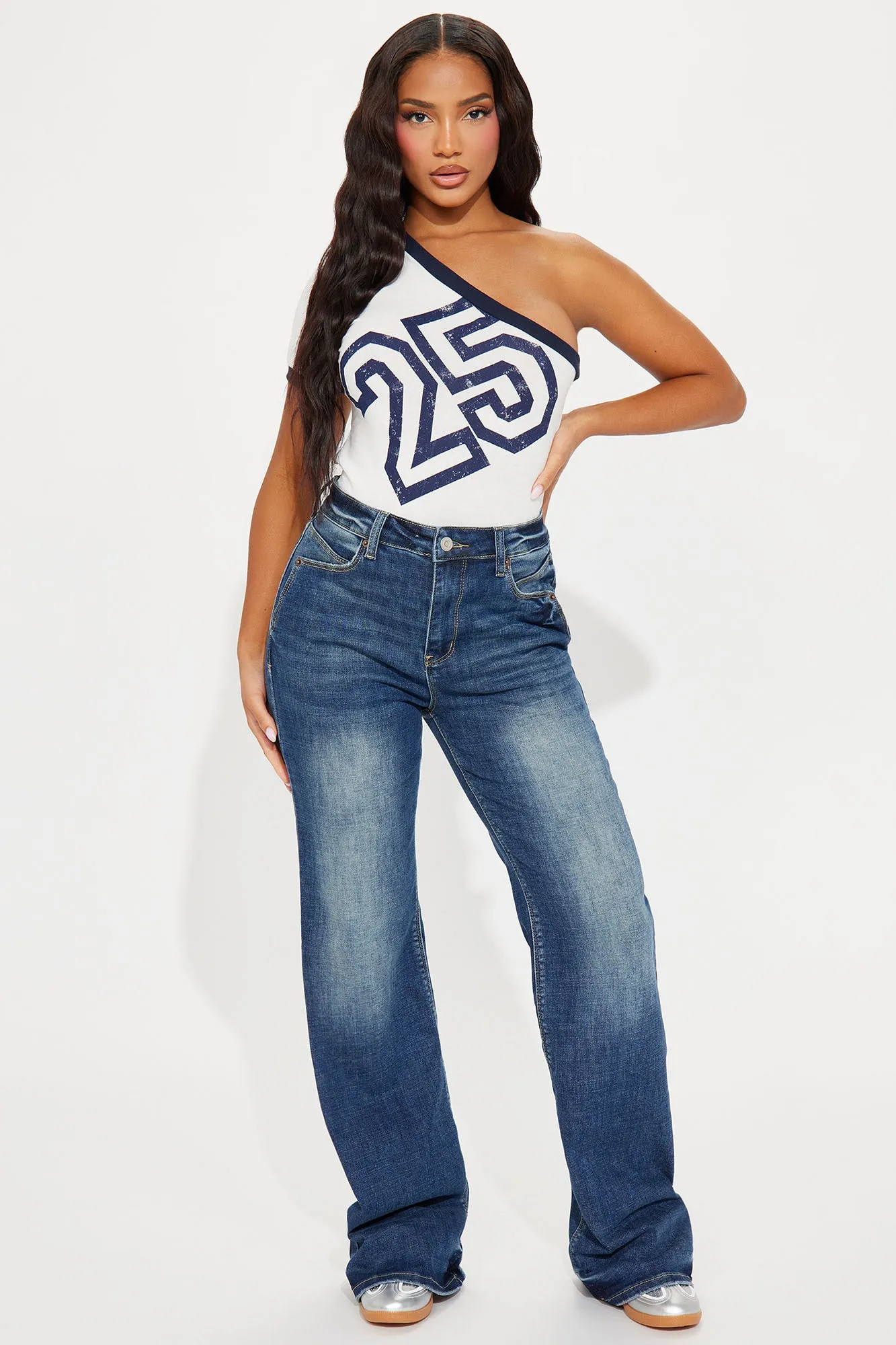 Highland Stretch Flare Jeans - Dark Wash sold by Fashion Nova