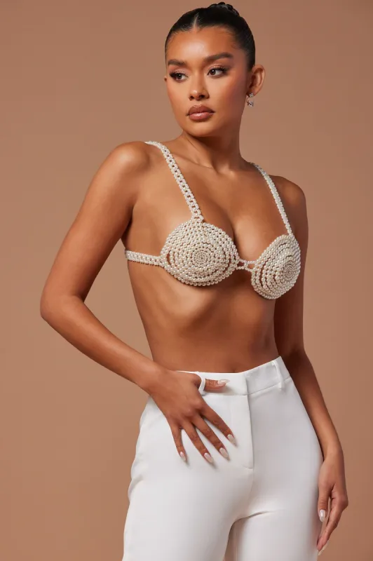 Meredith Pearl Bralette - Ivory sold by Fashion Nova