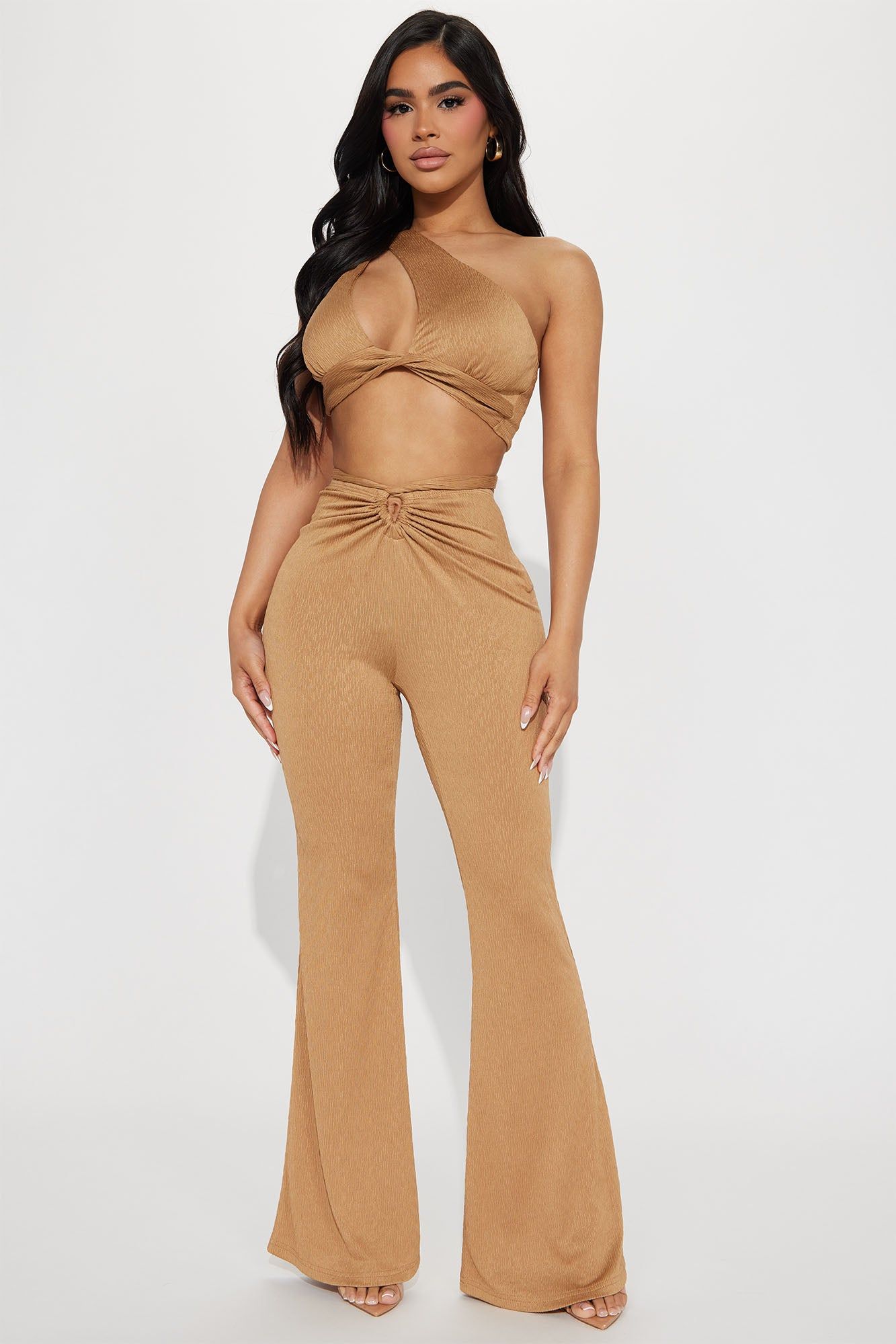 Maggie Textured Pant Set - Mocha sold by Fashion Nova