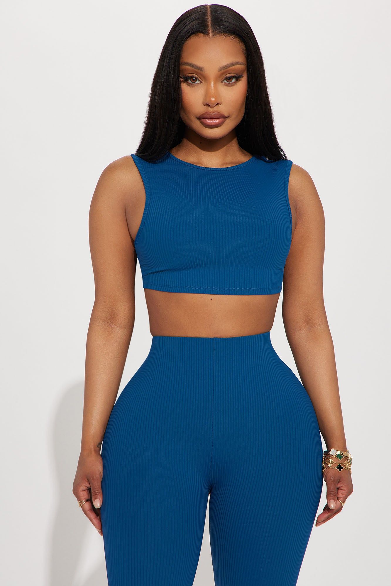 Hold Position Ribbed Active Top - Navy sold by Fashion Nova