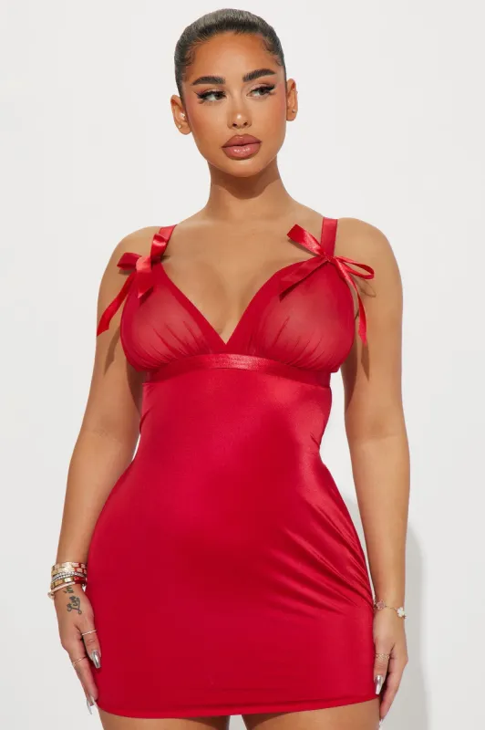 Mucho Amor Satin Babydoll - Red sold by Fashion Nova