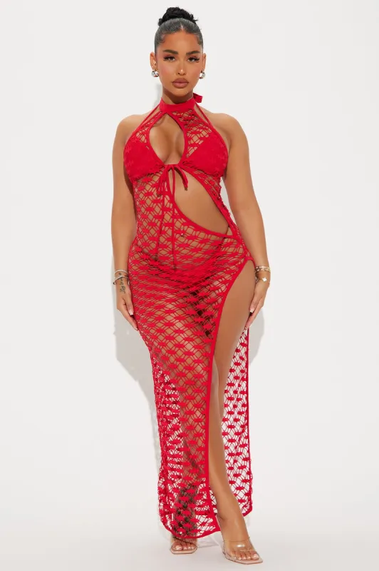 Feel The Ocean 3 Piece Bikini Set - Red sold by Fashion Nova