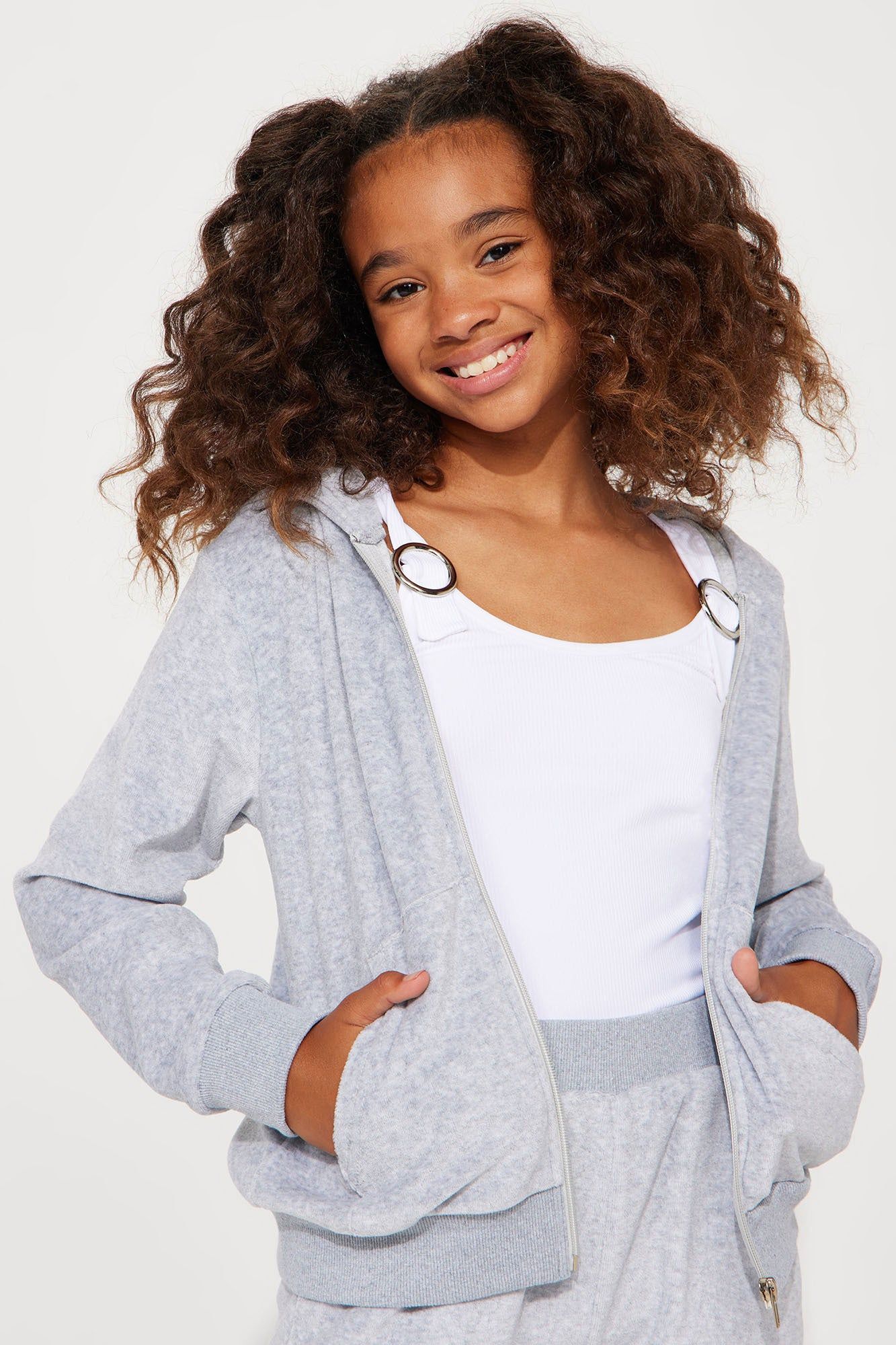 Mini Original Trendsetter II Velour Set - Heather Grey sold by Fashion Nova product image thumbnail 3