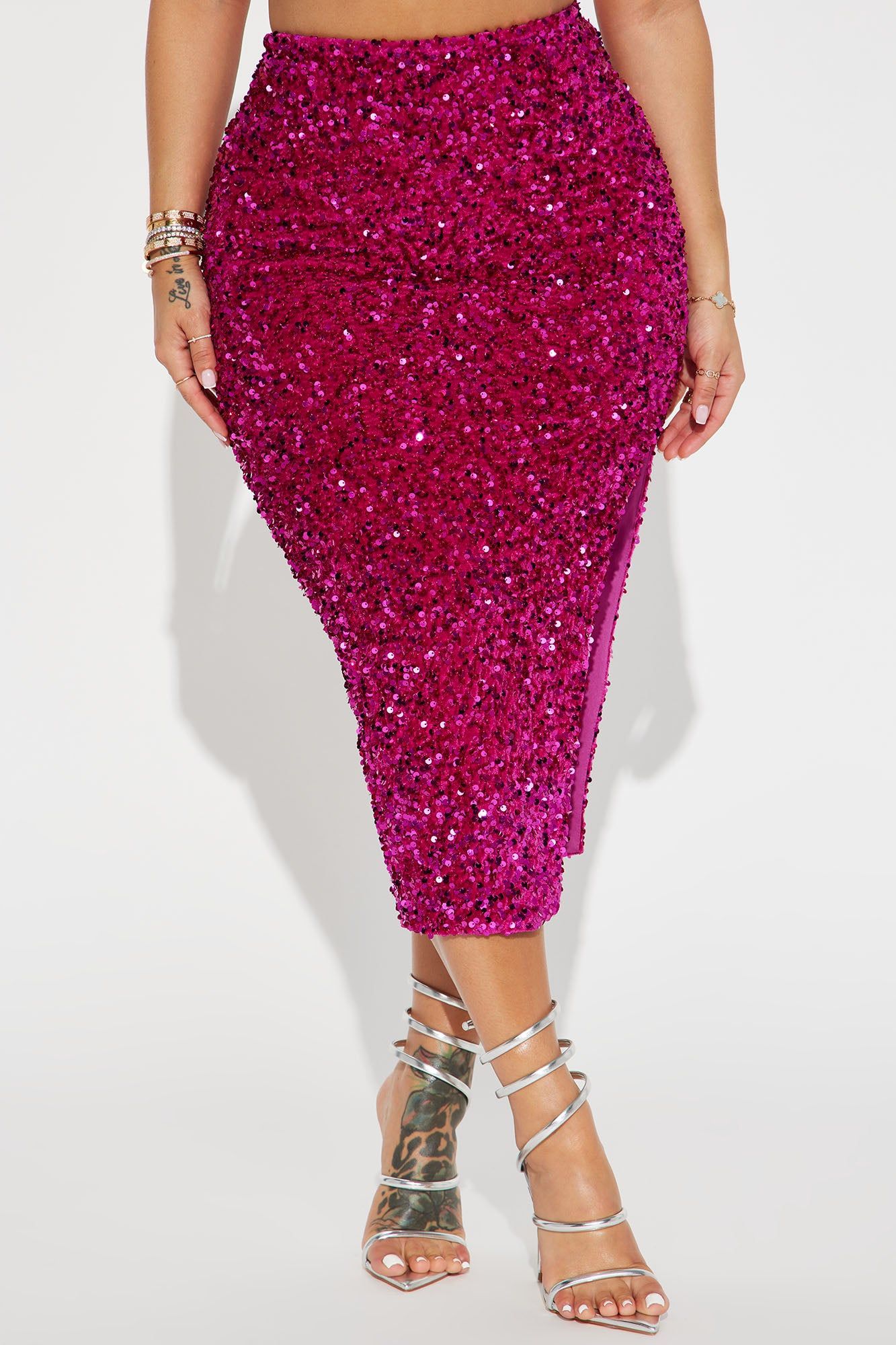 Love You Better Sequin Midi Skirt - Fuchsia sold by Fashion Nova product image thumbnail 2