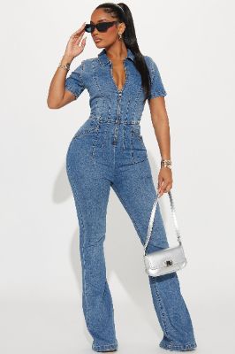 Big Decisions Denim Jumpsuit - Medium Wash sold by Fashion Nova