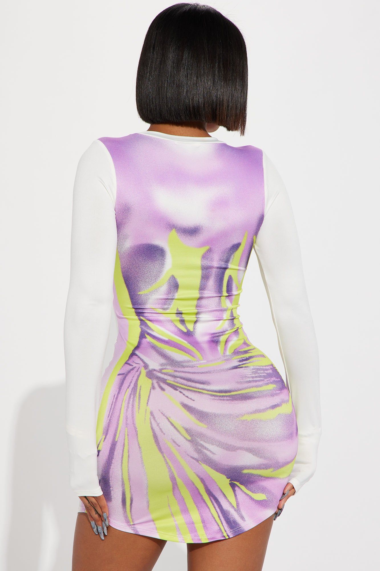 Feel The Body Heat Mini Dress - White/combo sold by Fashion Nova product image thumbnail 3