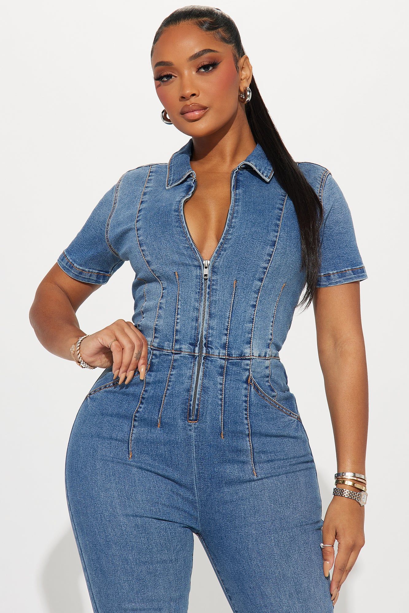 Big Decisions Denim Jumpsuit - Medium Wash sold by Fashion Nova product image thumbnail 2