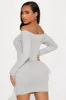 My Go To Off Shoulder Mini Dress - Heather Grey sold by Fashion Nova