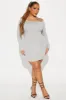 My Go To Off Shoulder Mini Dress - Heather Grey sold by Fashion Nova