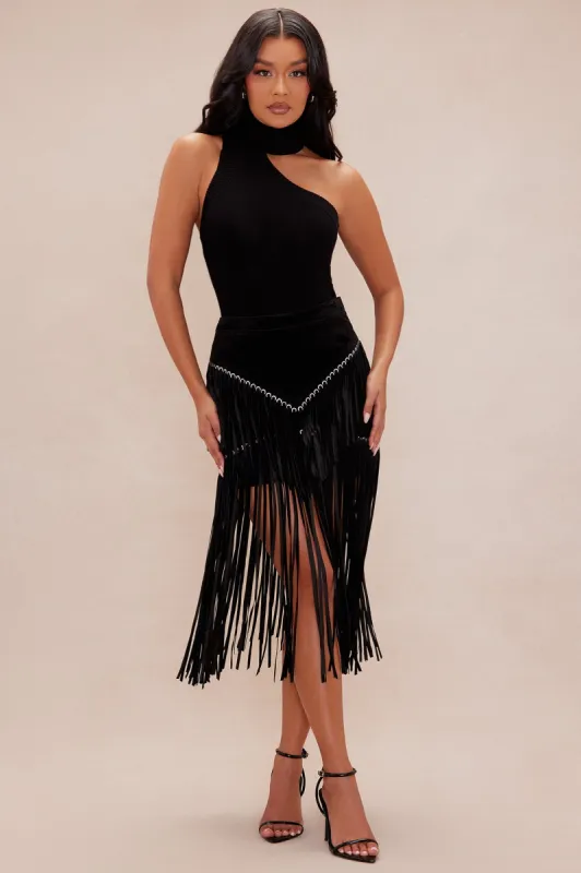 Suede Nashville Mini Skirt - Black sold by Fashion Nova