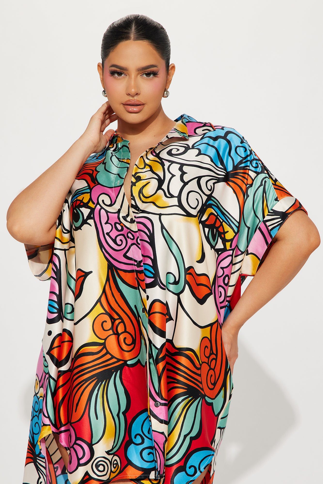 Dakota Portrait Mini Shirt Dress - Multi Color sold by Fashion Nova product image thumbnail 5