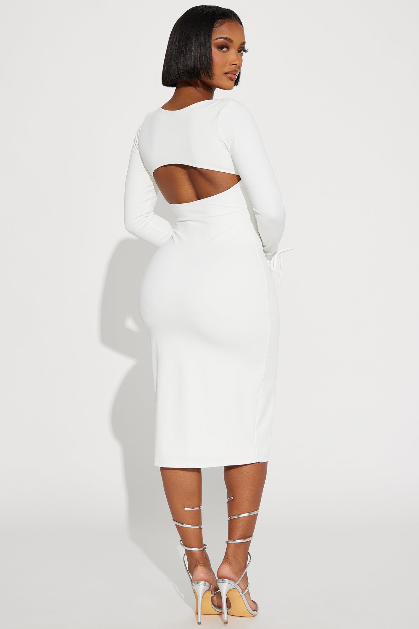 Rayne Sculpt Midi Dress - Off White sold by Fashion Nova product image thumbnail 3