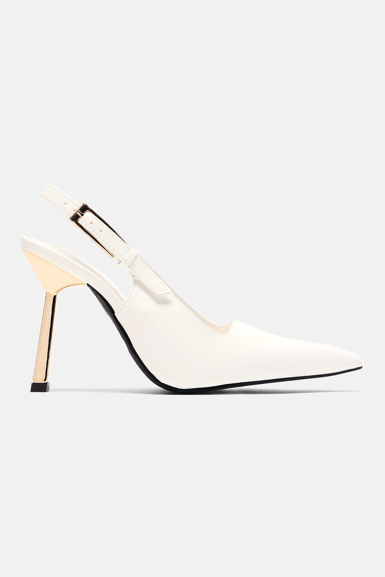 Put The Time In Slingback Pumps - White sold by Fashion Nova product image thumbnail 4