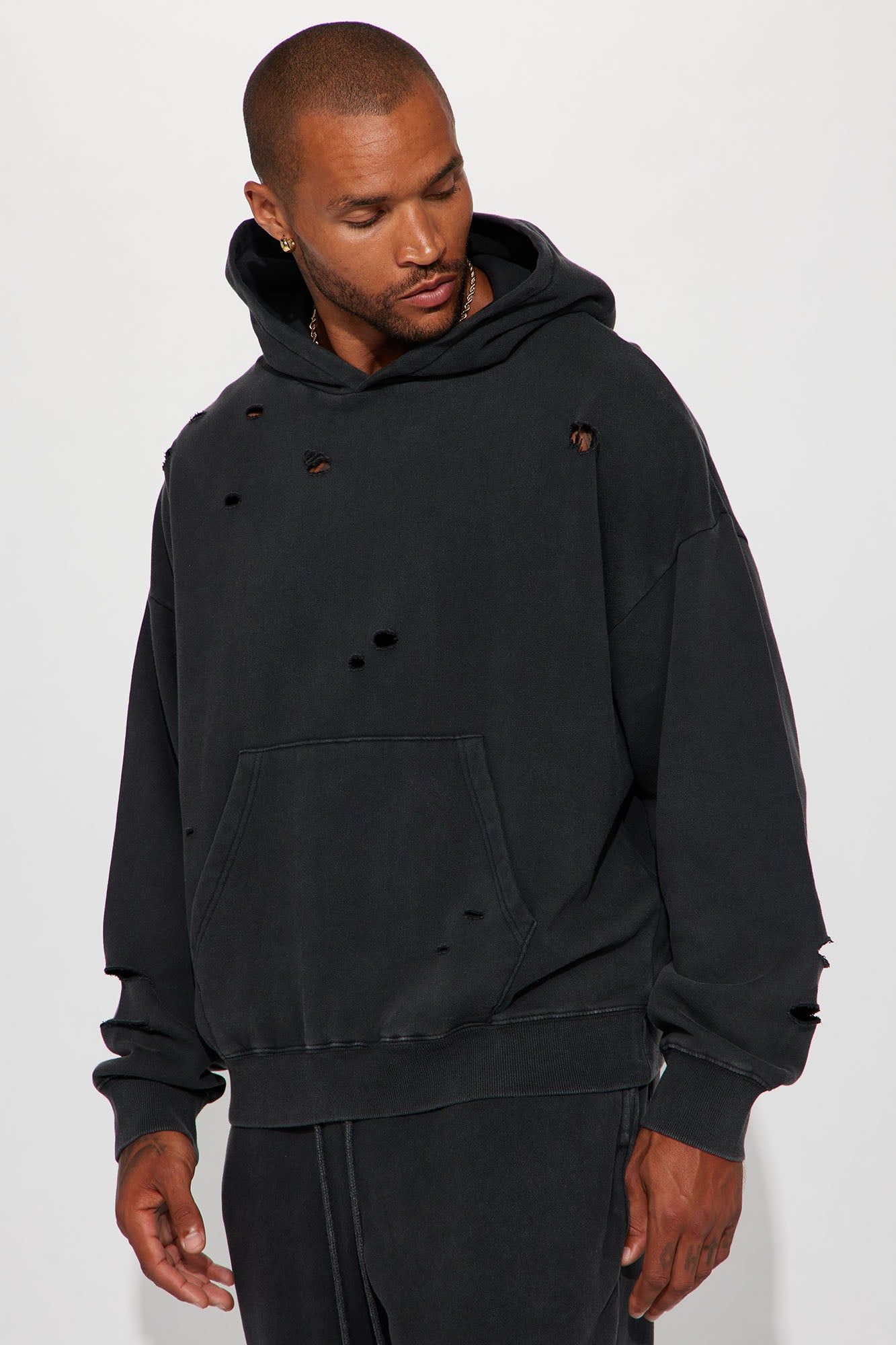 Tyson Ride It Out Oversize Hoodie - Black Wash sold by Fashion Nova