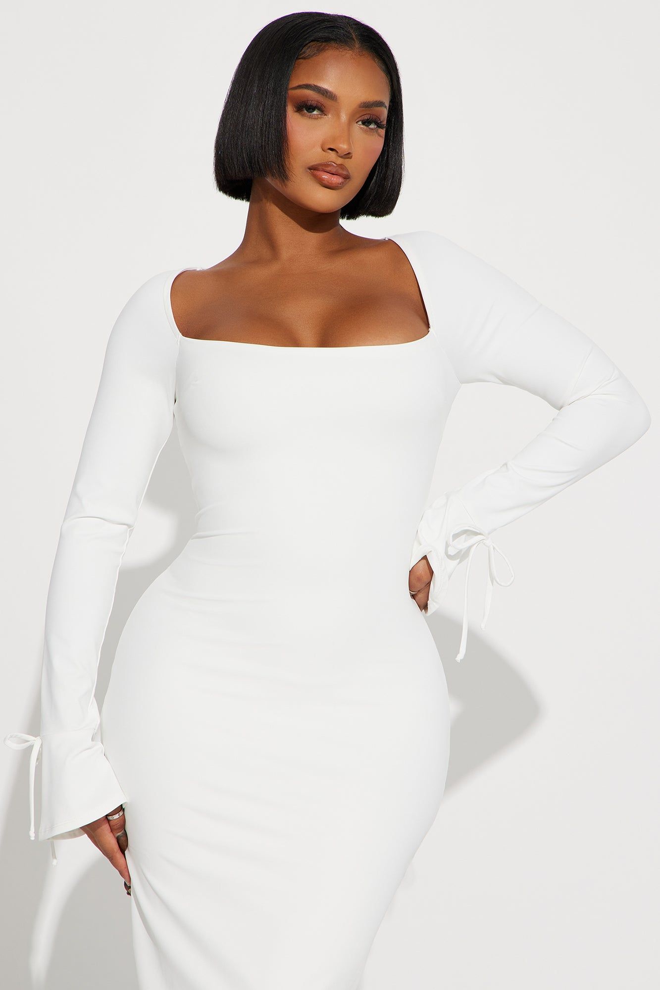 Rayne Sculpt Midi Dress - Off White sold by Fashion Nova product image thumbnail 2