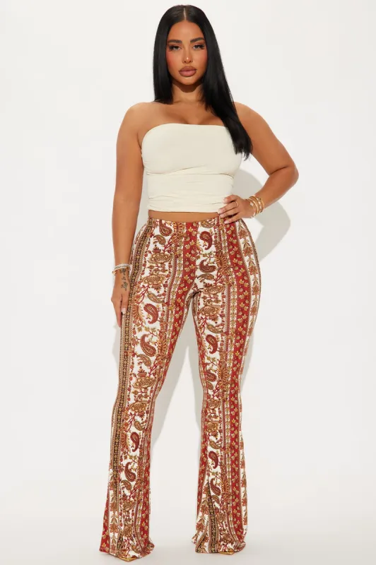 Ciao Bella Flare Pant - Orange/combo sold by Fashion Nova