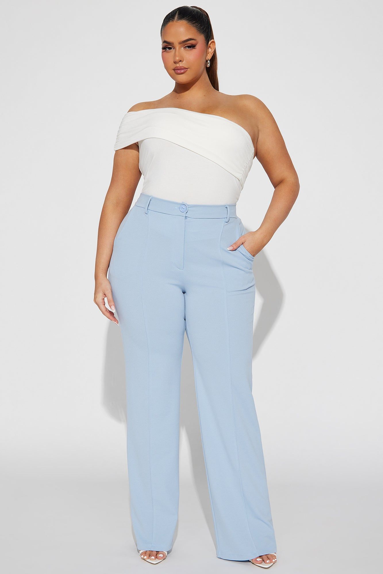 Heidi Wide Leg Trouser Pant - Slate Blue sold by Fashion Nova product image thumbnail 4