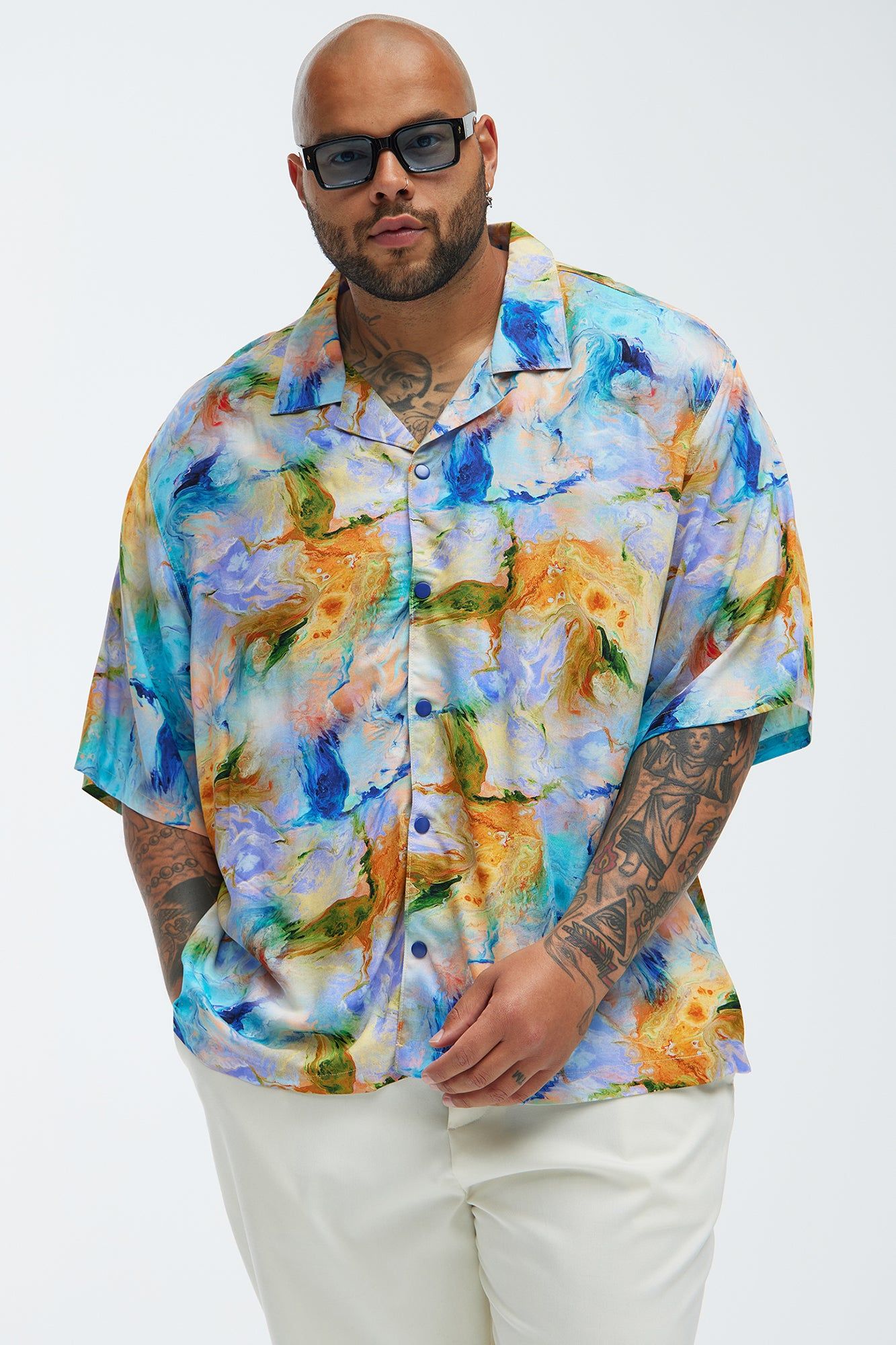 Chatham Oil Painting Shirt - Multi Color sold by Fashion Nova product image thumbnail 4