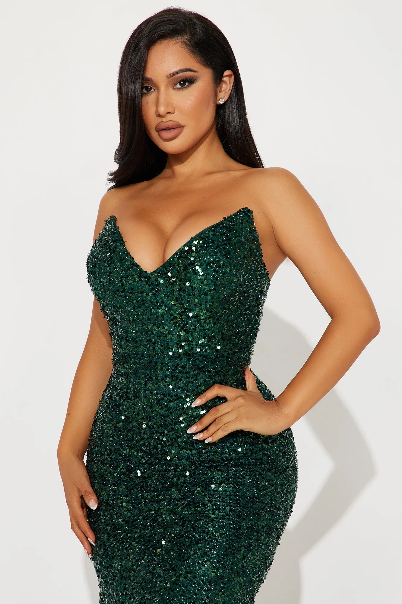Rosalind Sequin Gown - Emerald sold by Fashion Nova product image thumbnail 2