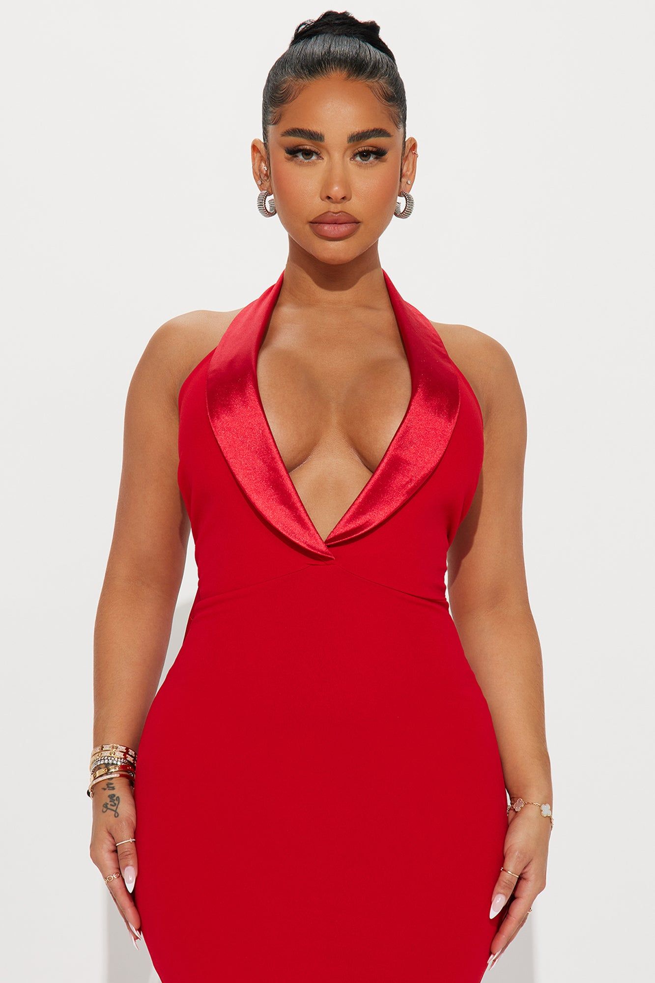 Black Tie Only Maxi Dress - Red sold by Fashion Nova product image thumbnail 2