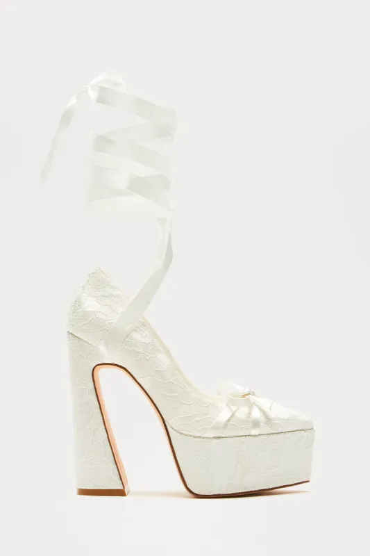 You Matter Most Platform Pumps - White sold by Fashion Nova