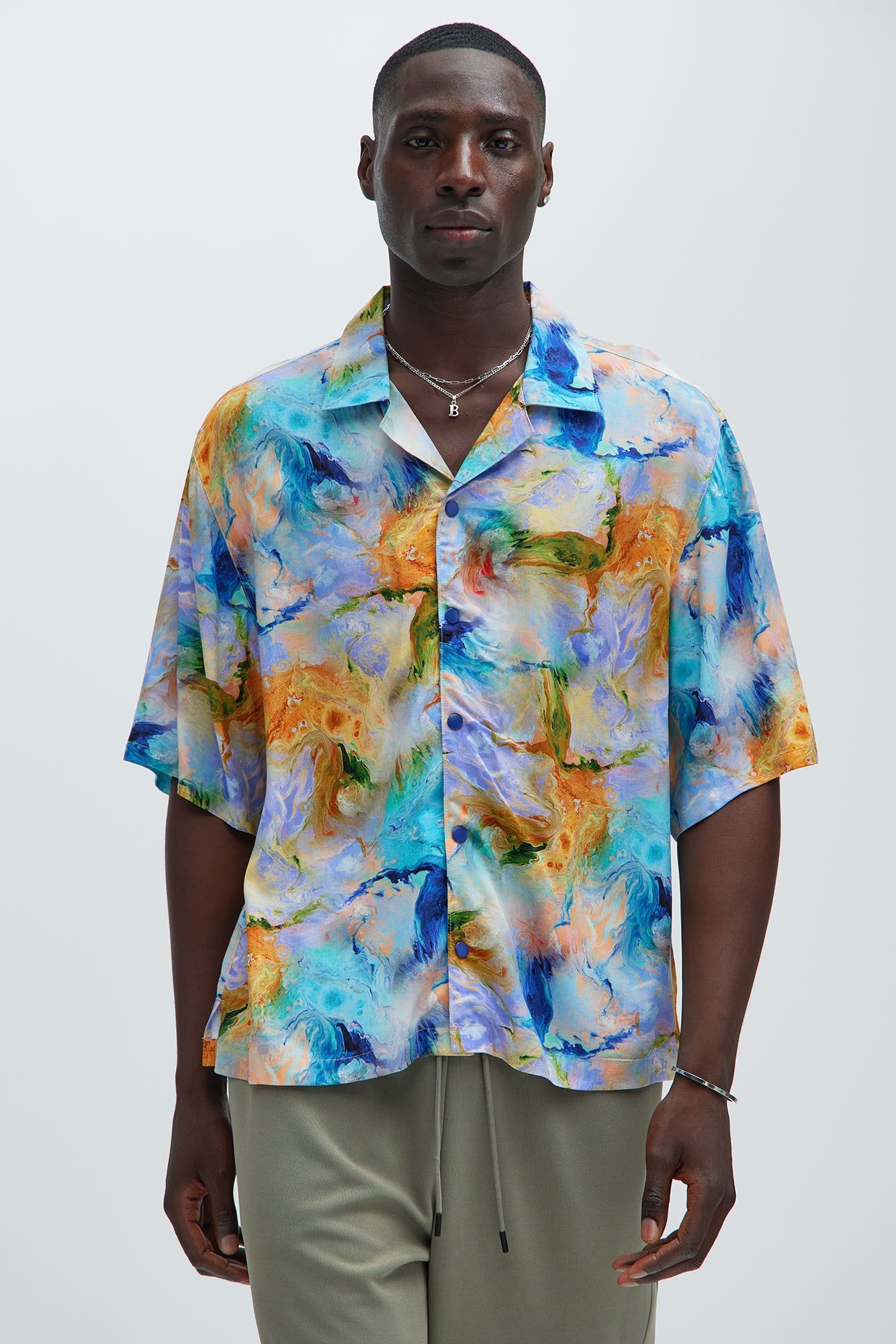 Chatham Oil Painting Shirt - Multi Color sold by Fashion Nova