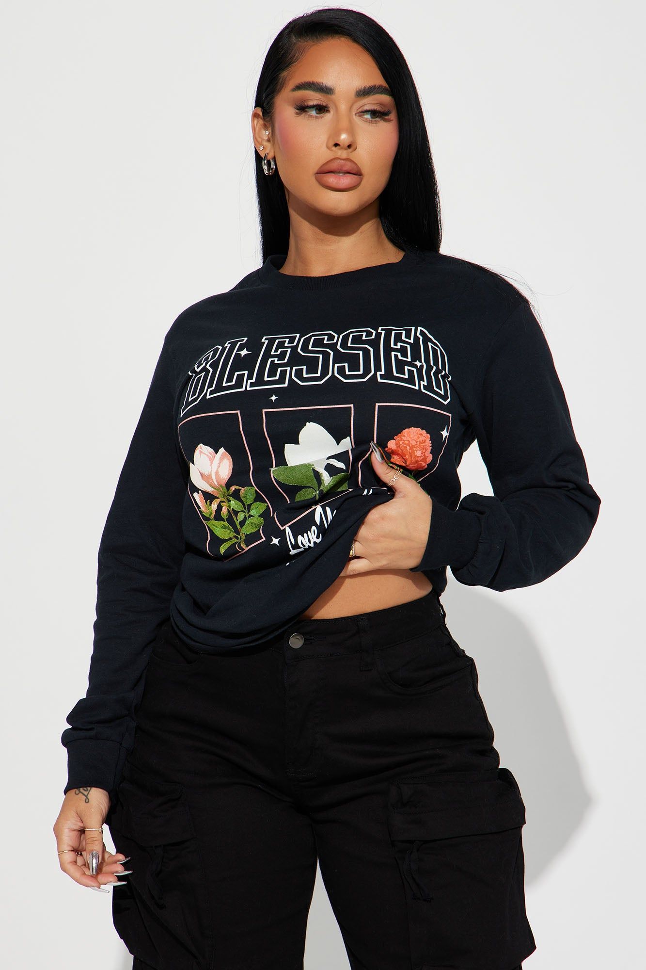 Blessed Love Yourself Tee - Black sold by Fashion Nova