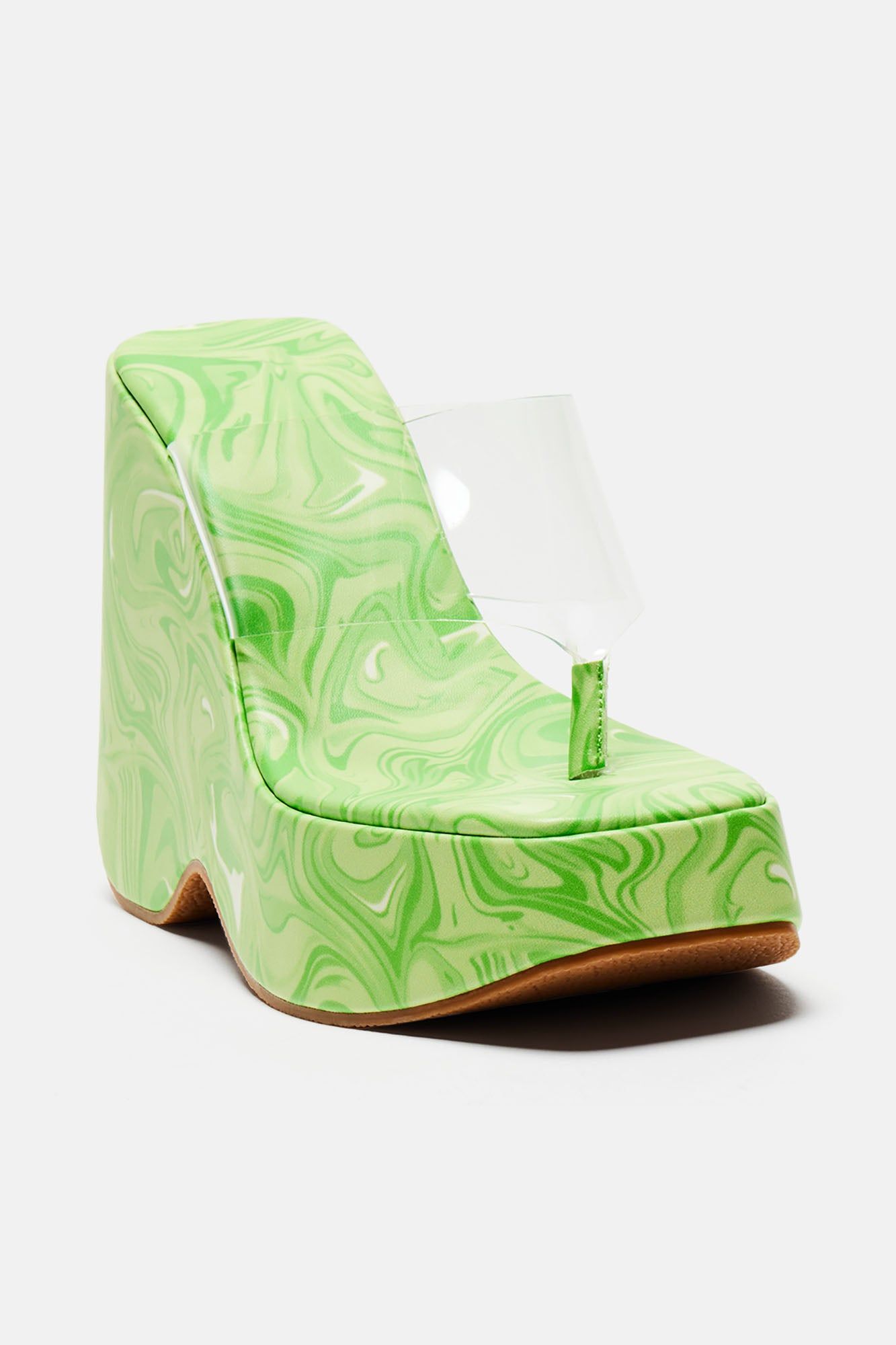 Never Too Extra Platform Wedges - Green/combo sold by Fashion Nova product image thumbnail 2