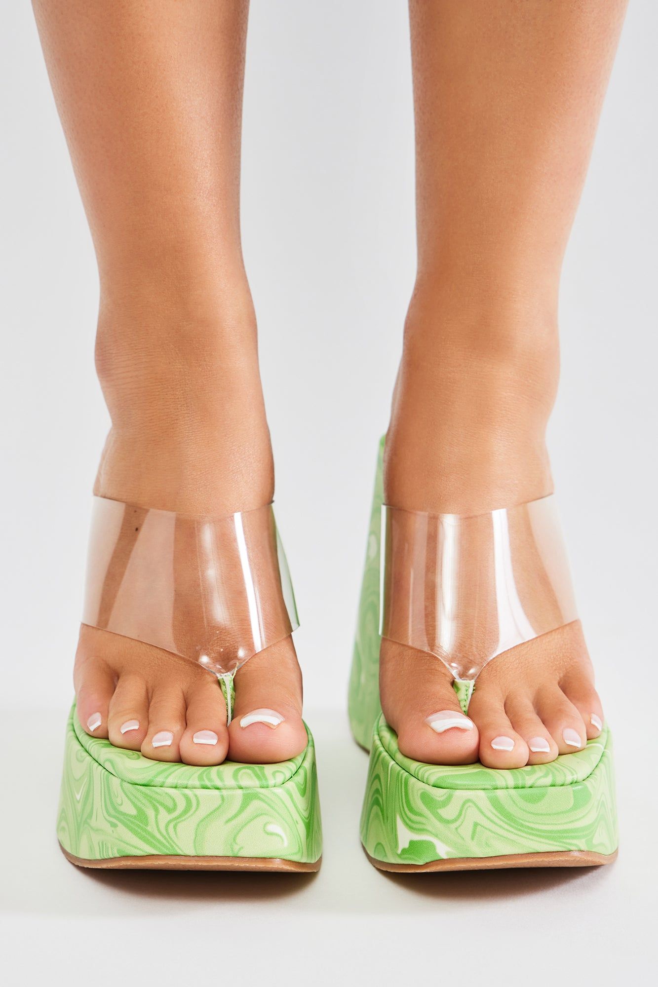 Never Too Extra Platform Wedges - Green/combo sold by Fashion Nova product image thumbnail 4